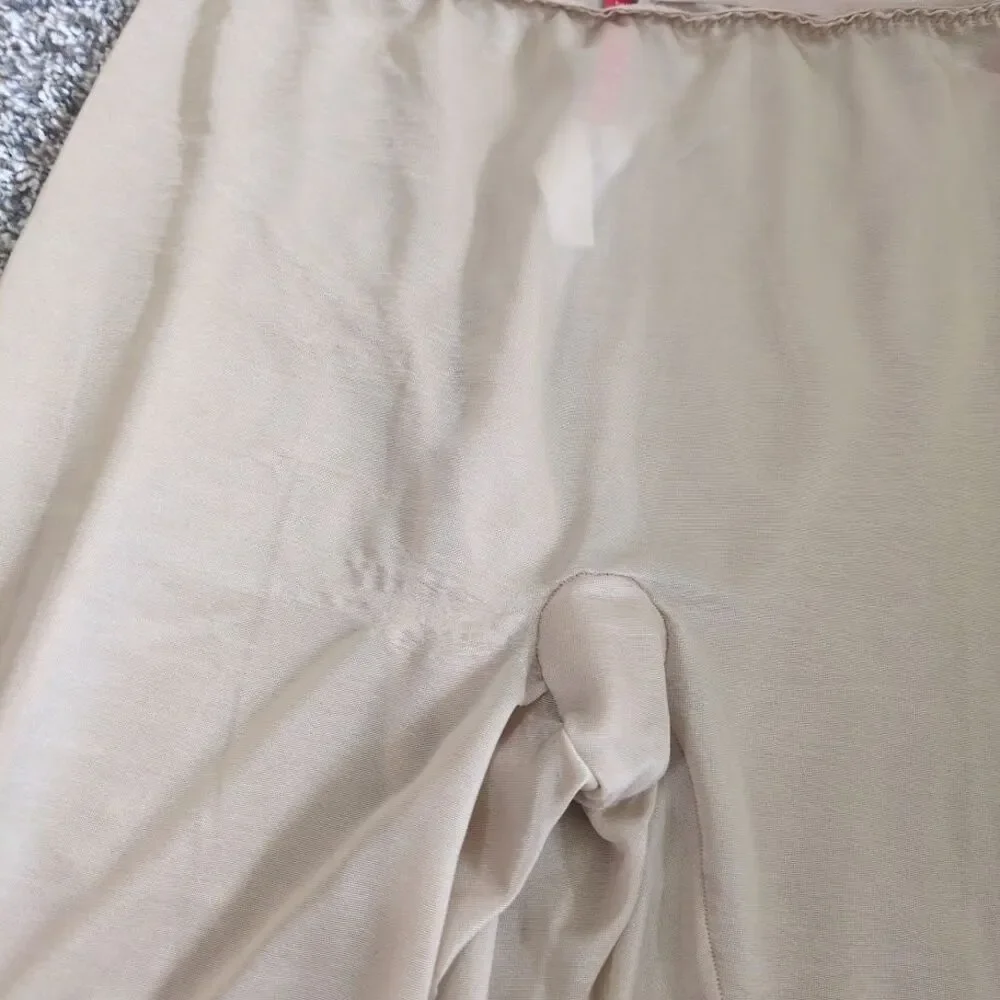Spanx Footless Large PANTY HOSE Stops Below Knee Beige